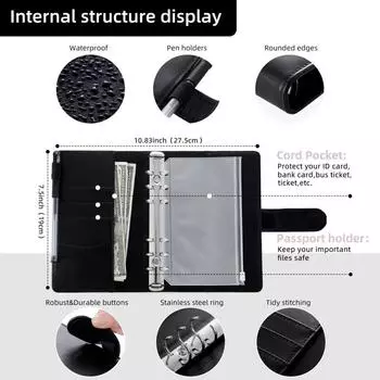 Бюджетная папка с конвертами-переплетами, конверты для денег с листами бюджета, карманами из ПВХ, наклейками для хранения в домашнем офисе розовый