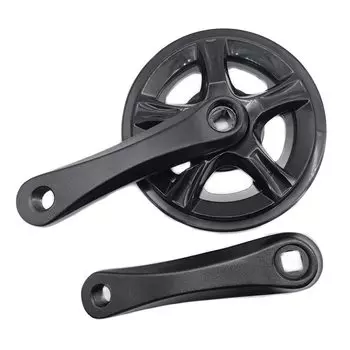 Buerjia 1 Set Bicycle Crankset Folding Bike Crankset Bicycle Single Speed Crankset 32T Folding Electric Bike Crankset Aluminum Alloy 127MM Cover