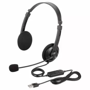 BUFFALO Binaural Headband Headset USB Connection Black BSHSUH12BK