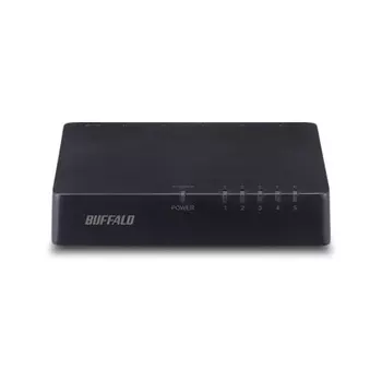 BUFFALO Buffalo 10/100 Мбит/с совместимый пластиковый корпус переменного тока 5 портов черный коммутационный концентратор LSW4-TX-5EPL/BKD
