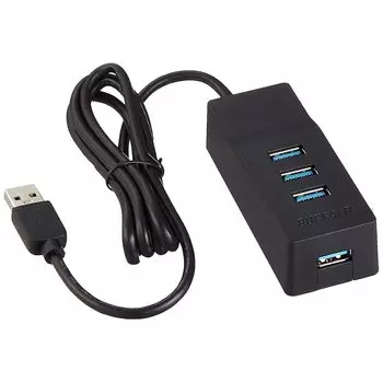 buffalo BUFFALO USB3.0 с верхним подключением, 4 порта, автономный концентратор питания, поставляется с комплектом для крепления на задней панели телевизора BSH4A110U3VBK