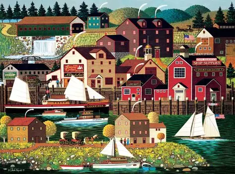 Buffalo Games Charles Wysocki Cambridge 1000 Piece Jigsaw Puzzle для взрослых Сложная головоломка Идеально подходит для игрового вечера Размеры готовой головоломки x