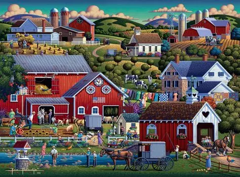 Buffalo Games Dowdle Amish Country 1000 деталей пазл для взрослых сложная головоломка идеально подходит для игрового вечера размер готового пазла x - - - - 26.75