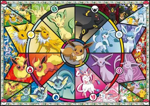Buffalo Games Pokemon Eevee Витражный пазл из 500 деталей - - -