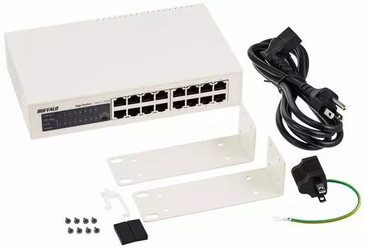 BUFFALO Giga совместимый металлический корпус блок питания 16 портов белый коммутационный концентратор японский производитель встроенный LSW4-GT-16NSR