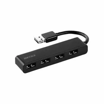 BUFFALO USB2.0 с питанием от шины 4 порта, оба концентратора, черный BSH4U318D2BK
