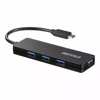 BUFFALO USB Hub PS5 iMac MacBook Air / Pro Compatible TypeC USB3.1 Gen1 4 Ports Bus Powered Black Slim Design Lightweight Remote Telework Home Work BS