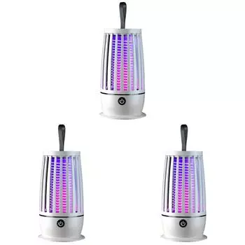 Bug Zapper Trap Lamp USB Rechargeable Indoor Electric Bug Zapper (White)