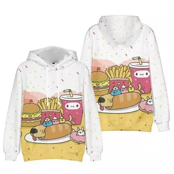 Bugcat Capoo Cartoon Hoodie Harajuku Осенний пуловер Модный унисекс с длинным рукавом Повседневная уличная одежда Свободная уличная одежда XS