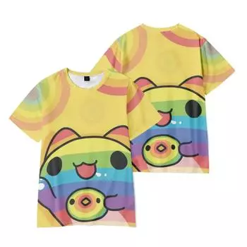 Bugcat Capoo Cartoon Женские и мужские футболки с принтом аниме O-образный вырез свободные короткие рукава модная мужская одежда уличная одежда XS