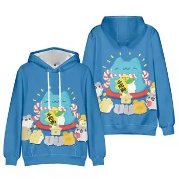 Bugcat Capoo Hoodie Harajuku Осенний пуловер Модный унисекс с длинным рукавом Повседневная уличная одежда Свободная уличная одежда XS
