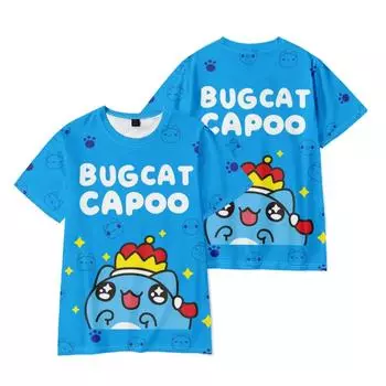 Bugcat Capoo Printing Women Men Cartoon T Shirt Casual Airy Tshirts Funny Cartoon Loose Tees Shirts Street Oversize T Shirts Man XS