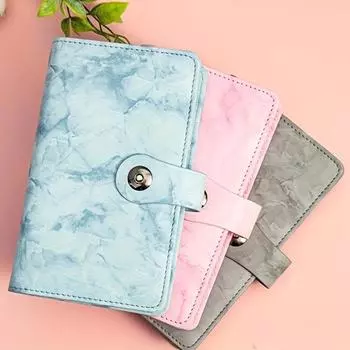 Бухгалтерская книга с мраморным узором, многофункциональная, из искусственной кожи, блокноты, переплет, планировщик бюджета, книга сбережений, аксессуары ручной работы синий