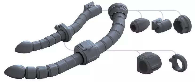 Builders Parts MS Pipe 01 Scale (Dark Gray) 1/144