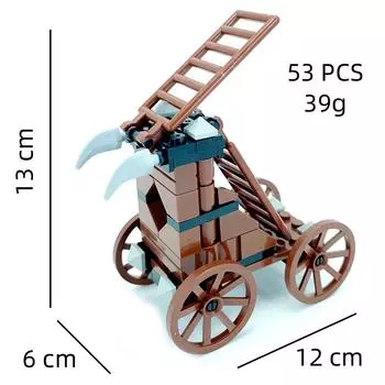 Building Block Medieval Weapon Ancient Siege Ladder Car Ancient War Weapon Scene Ornament