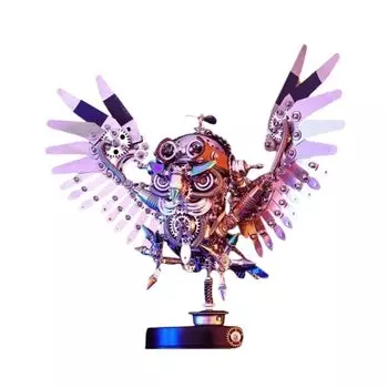 building block steampunk owl metal model plastic model