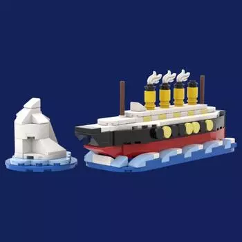 Building Block Titanic Iceberg Model Ship Assembly Toy Compatible With Small Particles