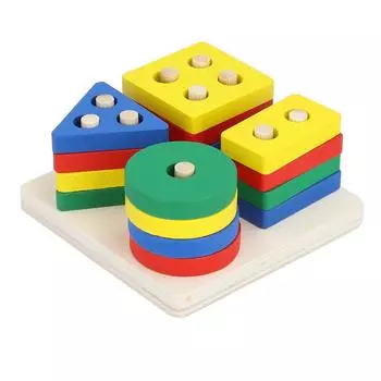 Building Blocks Educational Wooden Exquisite Design Geometric Stacker Building Blocks for Kids Type