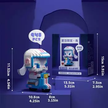 Building Particles Blocks Puzzle Toy Abs Material Cartoon Rabbit Gift Diy Adults Electric Vehicle