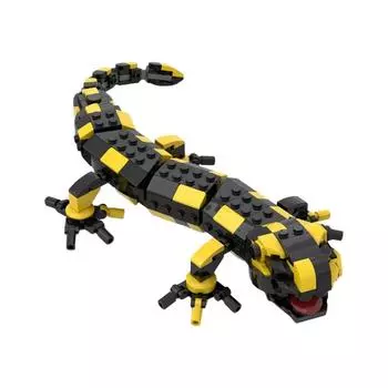 Buildmoc Mechanical Crocodile Geckoed-10 Animals Robot Fire Salamander Model Building Blocks Monster Brick Toys for Kids Gifts