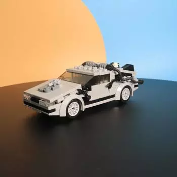 Buildmoc Technical Car Deloreaning Back To the Future Time Machine MOC-23436 Speed Champion Mini Model Building Blocks Toys Gift