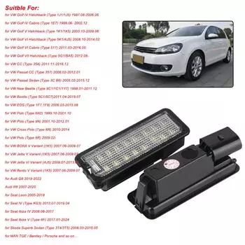 Built-in Resistance 12V LED License Plate light Car License Number Plate Lamps For VW Golf 6 7 Passat B7 B8 CC Polo 2Pcs