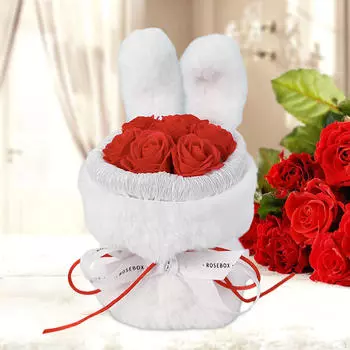 Букет Ароматические Мыльные Розы для Нее Ему День святого Валентина Годовщина Свадьба Подарок на День Рождения белый