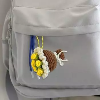 Букет брелок ручной работы крючком сумка подвески цветочный брелок мини крючком букет брелок красочный цветок рюкзак шарм