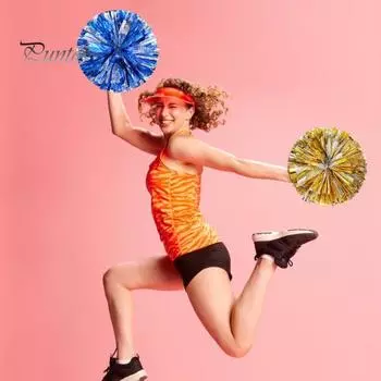 Букет черлидинга, металлическая фольга, ручные цветы, дети, подростки, спортивная команда, игра с мячом, растяжки для болельщиков, помпоны золотой/серебряный