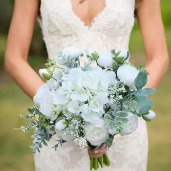 Букет-имитация невесты, белый каскадный свадебный букет, 28 см свадебные букеты для невесты, свадебные букеты для свадьбы, церемонии, наружного декора белый