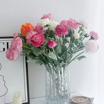 Букет искусственных цветов 3 головки лотоса с росой, украшение для дома, украшение гостиной, фон для съемки, реквизит dew lotus розовый