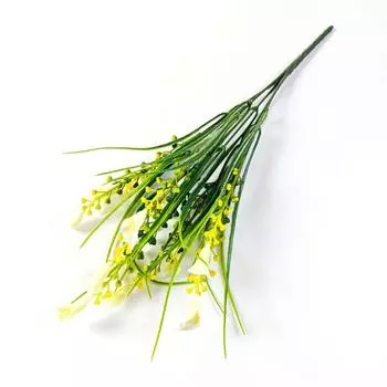 Букет искусственных цветов Калла лилия Весенняя трава Пятизубчатый Пластиковый Отель Свадьба Домашнее украшение Сад белый