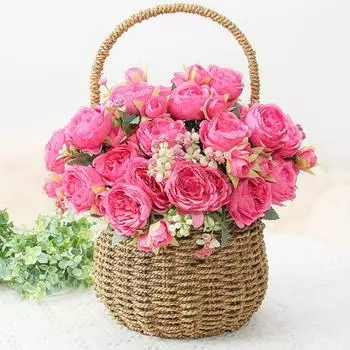 Букет искусственных пионов Yousheng, 5 головок, букет из искусственных цветов, реалистичные искусственные шелковые цветы для украшения дома, вечеринки, свадьбы