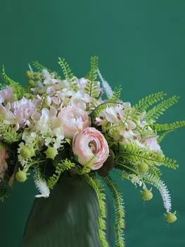 Букет из 4 пучков гвоздик, шелковые гортензии, искусственные цветы, искусственные пионы, реалистичный букет для украшения свадьбы, декора стола, цветочных композиций коричневый