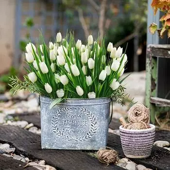 Букет из 6 шелковых тюльпанов, искусственные тюльпаны, всего 30 головок, искусственная цветочная композиция для домашнего офиса, вечеринки, свадьбы, отличный подарок на День матери жёлтый