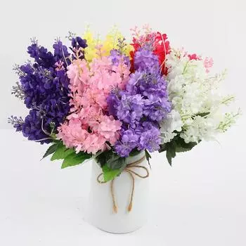 Букет из искусственных цветов, имитация пятизубчатого гиацинта, пластиковый цветок, лаванда, небольшой букет, декоративные цветы Hyacinth белый