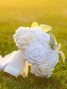 Букет из искусственных цветов Свадебный букет для невесты Свадебные цветы Свадебные букеты из искусственных цветов Букет невесты с букетом фиолетовый