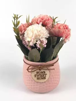 Букет из искусственных гортензий с небольшой керамической вазой, шелковый искусственный цветок гортензии в горшке, искусственный бонсай для настольной вечеринки, офиса, свадьбы, домашнего декора розовый