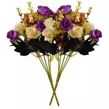 Букет из искусственных хрустальных роз, украшение из шелковой ткани для свадебной церемонии