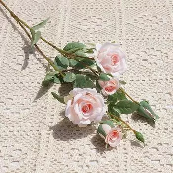 Букет из искусственных роз, украшение для гостиной, цветы, свадебный садовый комплект скатертей, искусственные цветы One Size