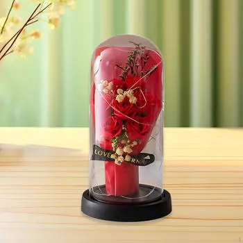 Букет из искусственных роз, украшение из консервированных цветов, подарок на день рождения, композиция из украшений для Purple Wrap