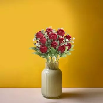 Букет из искусственных роз Yousheng, изысканный, реалистичный, простой в уходе, не выцветающий декор, многоцелевые пластиковые цветочные ветки вино красного