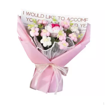 Букет крючком для весенних украшений Вязаные цветы Подарки на День святого Валентина и День матери оранжевый