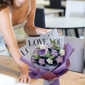 Букет крючком, Вязаные искусственные цветы, Неувядаемые подарки, Центральные украшения, Цветочные композиции розовый