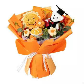 Букет крючком, Вязаный букет на выпускной, на День матери, на свадьбу, Purple