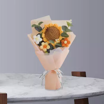 Букет крючком, вязаный цветок, стабилизированные искусственные цветы, на День матери