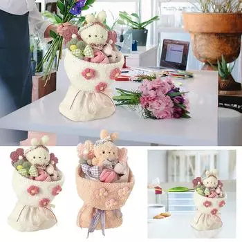 Букет куклы Готовый букет куклы Новый милый плюшевый подарок на день рождения для девочки Букет на день матери розовый