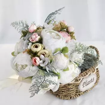 Букет невесты Каскадные свадебные букеты для невесты Букеты невесты на свадьбу Букеты из искусственных цветов бежевый