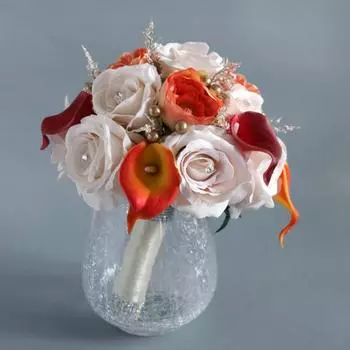 Букет невесты Свадебные букеты для невесты Розы Букет невесты Цветочный свадебный букет с бриллиантами для помолвки Девичник белый