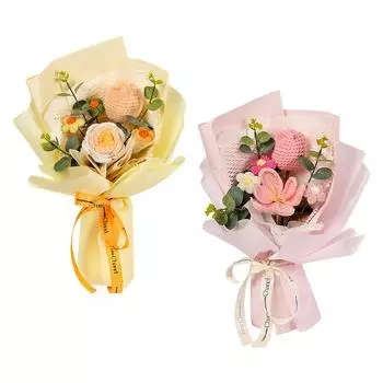 Букет тюльпанов крючком. Украшение. Готовый вязаный букет ручной работы для подарков на День матери. Вечеринка, день рождения, дома, свадьба. жёлтый